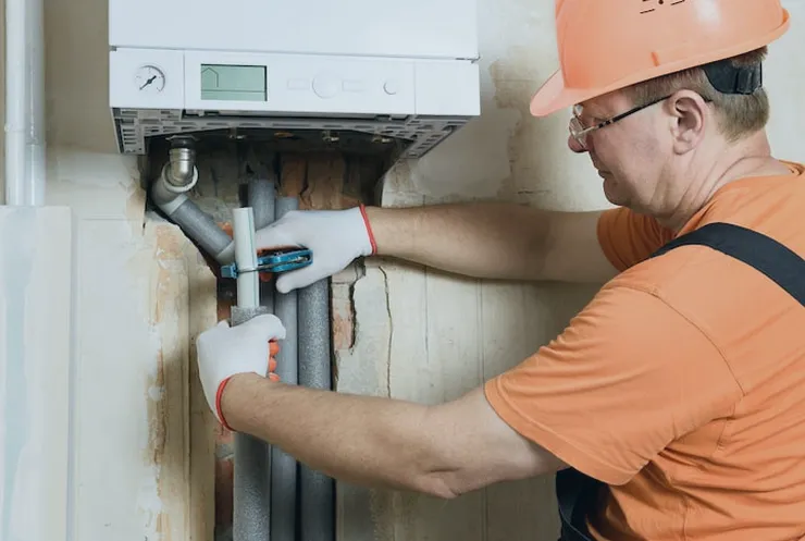 Equipo de calefacción trabajando en Poza de la Sal
